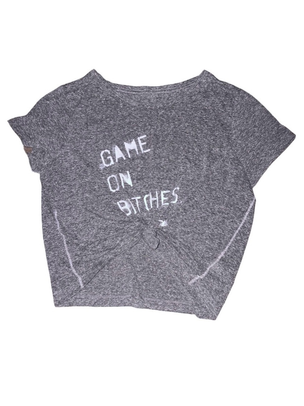 Game On Bitches Crop Top🩶🤍🖤